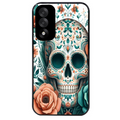 Coque noire taperso pour OnePlus Nord 5 avec motif mort mexicaine turquoise protection antichoc personnalisée