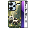 Coque noire taperso pour Redmi Note 13 PRO PLUS 5G avec motif panda bambou protection antichoc personnalisée