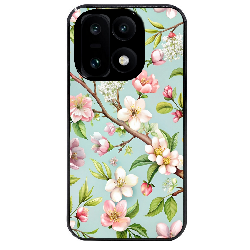 Coque noire taperso pour OnePlus 15 avec motif fleur de printemps protection antichoc personnalisée