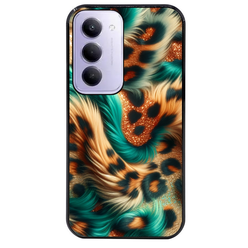 Coque noire taperso pour Redmi 15 4G et 5G avec motif effet fourrure leopard 3 protection antichoc personnalisée