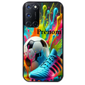 Coque noire taperso pour OPPO Reno 8 LITE avec motif foot color personnalisee protection antichoc personnalisée