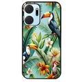 Coque noire taperso pour Honor X7A avec motif perroquet tropical protection antichoc personnalisée