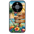 Coque noire taperso pour Honor X9A avec motif tropical vacances protection antichoc personnalisée