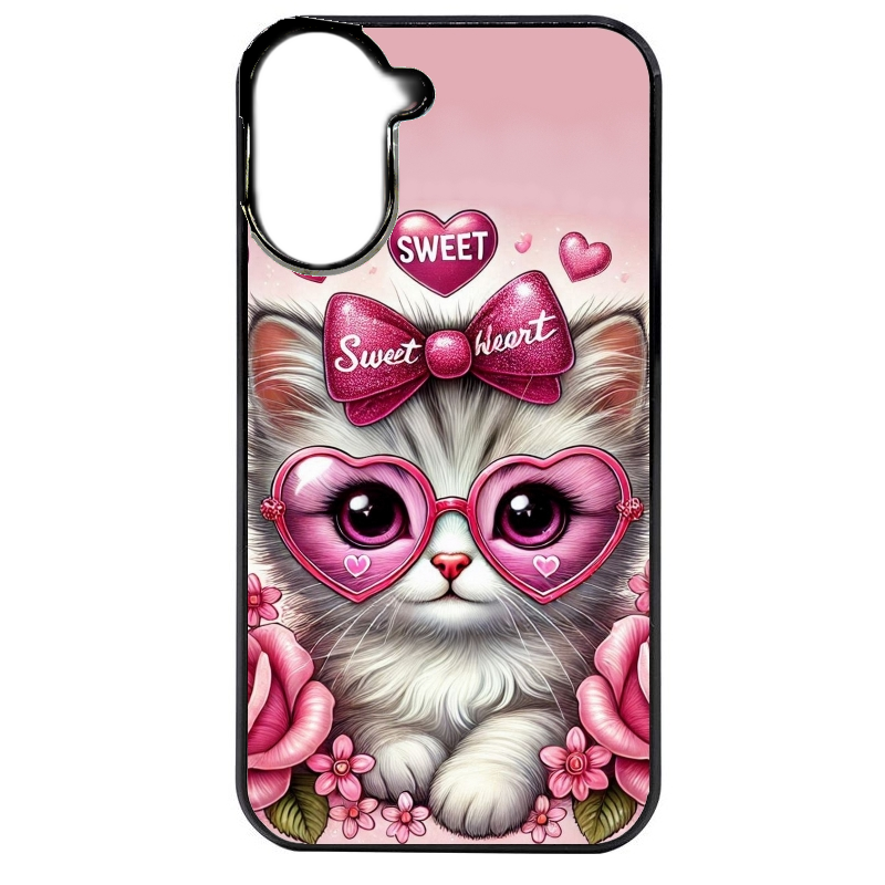 Coque noire taperso pour POCO C71 4G avec motif chat lunettes protection antichoc personnalisée