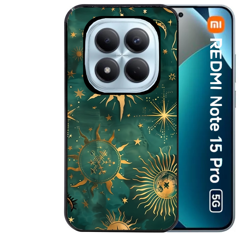 Coque noire taperso pour Redmi Note 15 et PRO PLUS 4G 5G avec motif lune et astro protection antichoc personnalisée