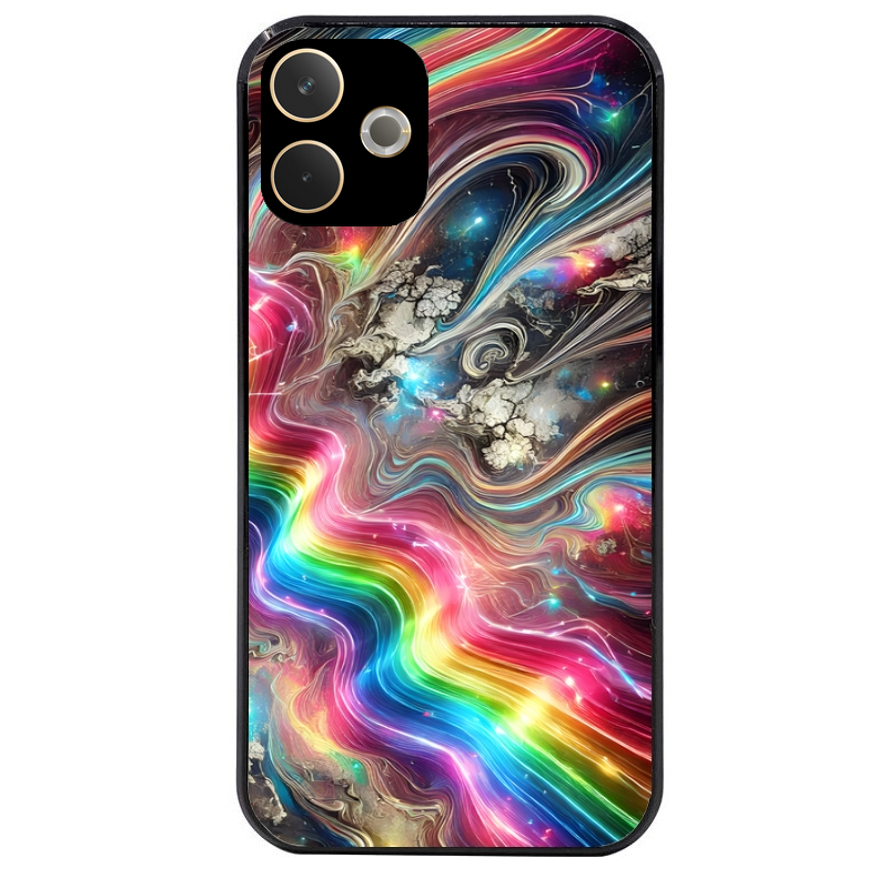 Coque noire taperso pour OPPO A5 PRO 4G et 5G avec motif marbre arc en ciel protection antichoc personnalisée