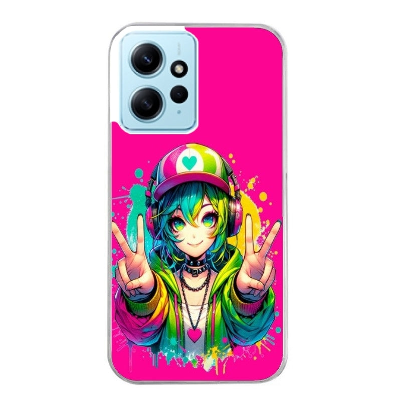 Coque taperso pour Redmi Note 12 4G 5G PRO 4G avec motif anime manga et tag protection antichoc personnalisée