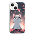 Coque taperso pour Iphone 15 et PRO PLUS PRO MAX avec motif chat anime avec votre prenom protection antichoc personnalisée