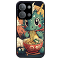 Coque noire taperso pour POCO C85 avec motif dragon ramen 1 protection antichoc personnalisée