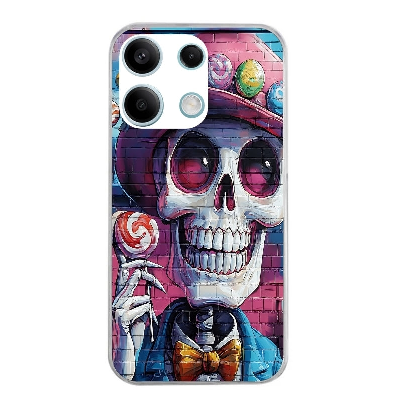 Coque taperso pour POCO M6 PRO 4G avec motif tete de mort tag protection antichoc personnalisée