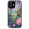 Coque noire taperso pour OPPO A40 avec motif colibri couple personnalise protection antichoc personnalisée