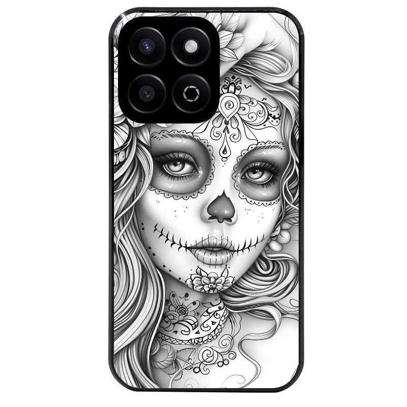 Coque noire taperso pour Honor 70 LITE 90 et LITE avec motif mort calavera tatoo protection antichoc personnalisée
