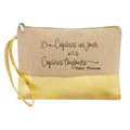 Pochette personnalisée copine toujours en jute et doré en jute et doré