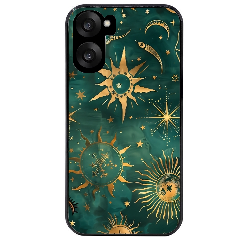 Coque noire taperso pour OnePlus Nord CE5 avec motif lune et astro protection antichoc personnalisée