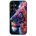 Coque noire taperso pour galaxy A06 A16 A26 A36 A56 avec motif lion fluo protection antichoc personnalisée