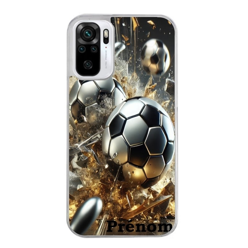 Coque taperso pour Redmi Note 10 4G 5G PRO 10S avec motif foot metal personnalisee protection antichoc personnalisée