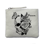Chaussettes personnalisée paillettes rose motif tëte de mort fleur