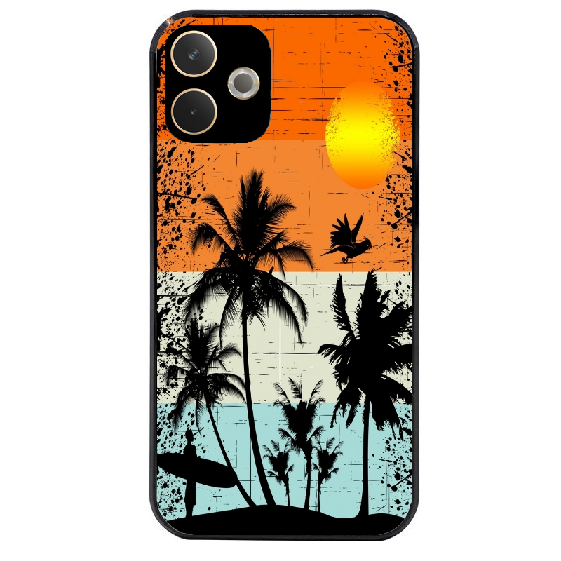 Coque noire taperso pour OPPO A5 PRO 4G et 5G avec motif hawai sun protection antichoc personnalisée