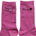 Chaussettes personnalisée paillettes rose motif marraine d'amour