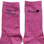 Chaussettes personnalisée paillettes rose motif marraine d'amour