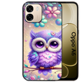 Coque noire taperso pour OPPO A6 A6X 4G et 5G avec motif chouette violette protection antichoc personnalisée