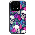 Coque noire taperso pour OnePlus 15 avec motif tete de mort violet protection antichoc personnalisée