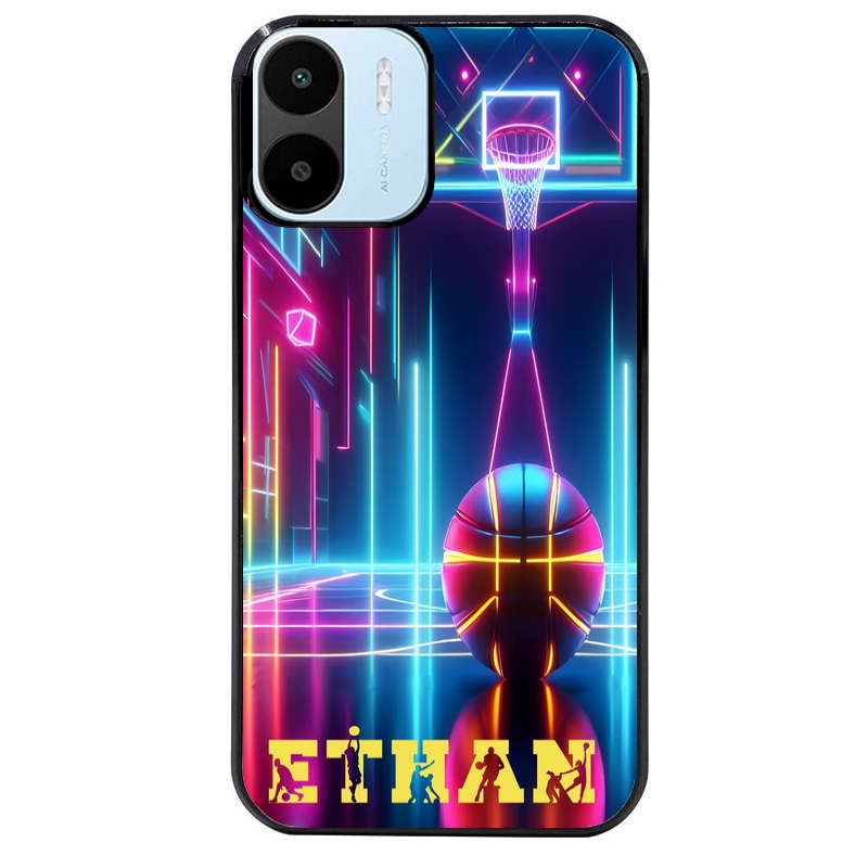 Coque noire taperso pour Redmi A1 et A2 avec motif basket electro personnalisee protection antichoc personnalisée