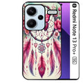 Coque noire taperso pour Redmi Note 13 PRO PLUS 5G avec motif dreamcatcher et papillon protection antichoc personnalisée