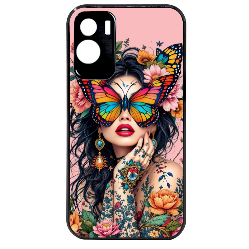 Coque noire taperso pour Honor 70 LITE 90 et LITE avec motif femme papillon protection antichoc personnalisée