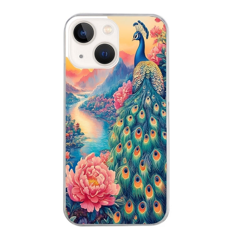 Coque taperso pour Iphone 14 et PRO PLUS PRO MAX avec motif paon japan protection antichoc personnalisée