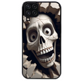 Coque noire taperso pour galaxy A22 A32 A52 A52S 4G 5G  avec motif tete de mort smile protection antichoc personnalisée