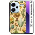 Coque noire taperso pour Redmi Note 13 PRO PLUS 5G avec motif cactus et succulent protection antichoc personnalisée
