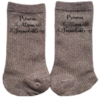 Chaussettes personnalisées paillettes bronze motif atsem formidable