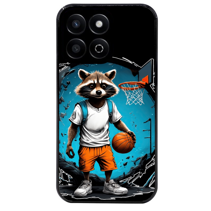 Coque noire taperso pour Honor 70 LITE 90 et LITE avec motif basket racoon protection antichoc personnalisée