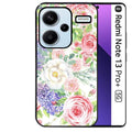 Coque noire taperso pour Redmi Note 13 PRO PLUS 5G avec motif fleur couleur pastel protection antichoc personnalisée