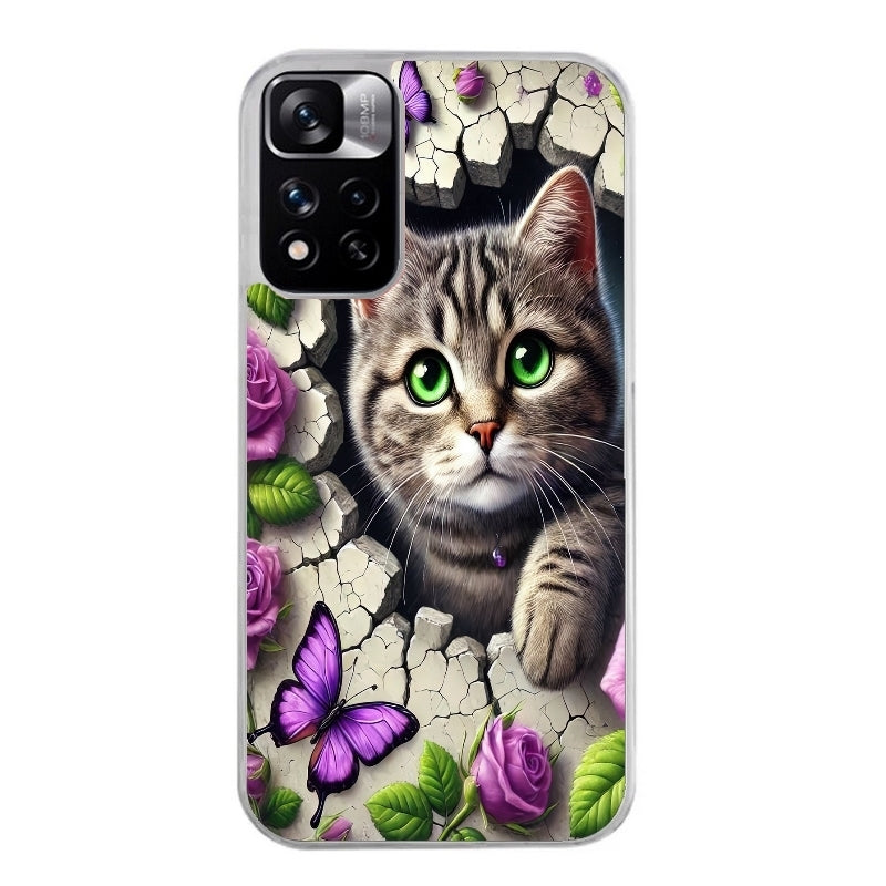 Coque taperso pour Redmi Note 10 4G 5G PRO 10S avec motif chat papillon 3 protection antichoc personnalisée