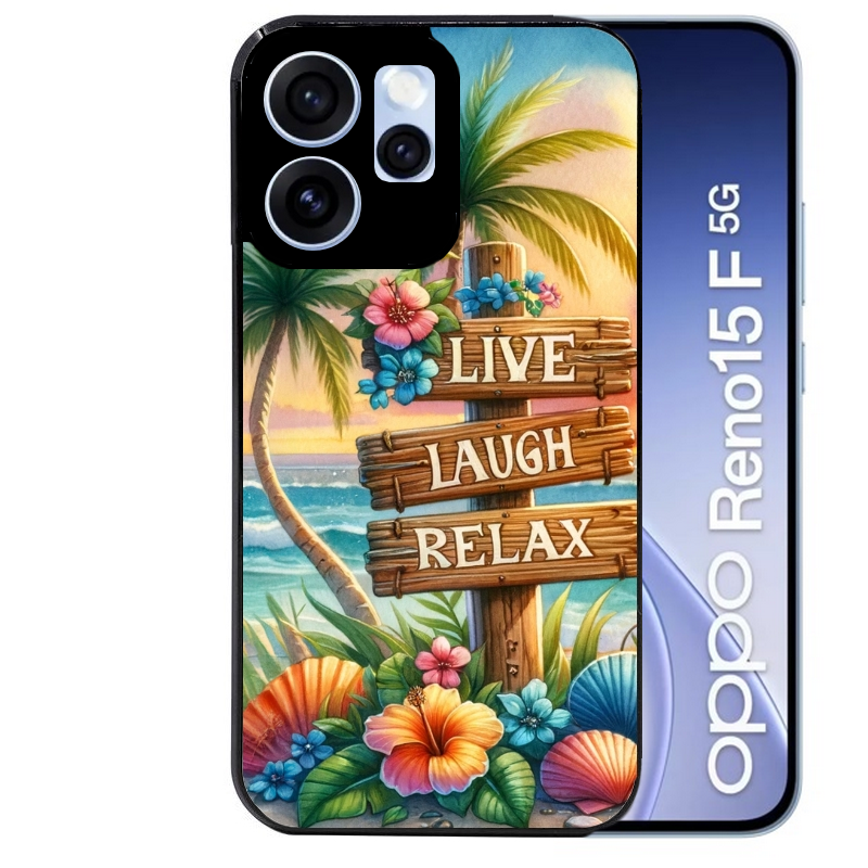 Coque noire taperso pour OPPO Reno 15 et F FS 5G avec motif tropical vacances protection antichoc personnalisée