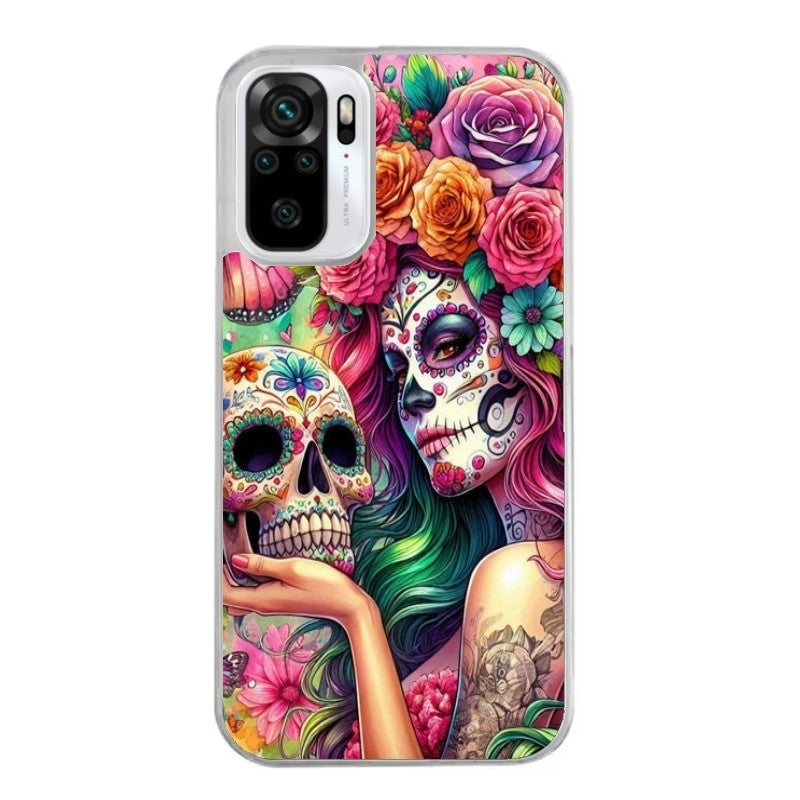 Coque taperso pour Redmi Note 10 4G 5G PRO 10S avec motif tete de mort calavera skull protection antichoc personnalisée