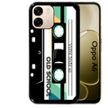 Coque noire taperso pour OPPO A6 A6X 4G et 5G personnalisable avec motif cassette vintage protection antichoc personnalisée