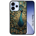 Coque noire taperso pour OPPO Reno 15 et F FS 5G avec motif paon bijoux protection antichoc personnalisée