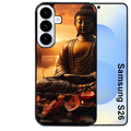 Coque noire taperso pour galaxy S26 et PLUS ULTRA FE avec motif bouddha et soleil protection antichoc personnalisée