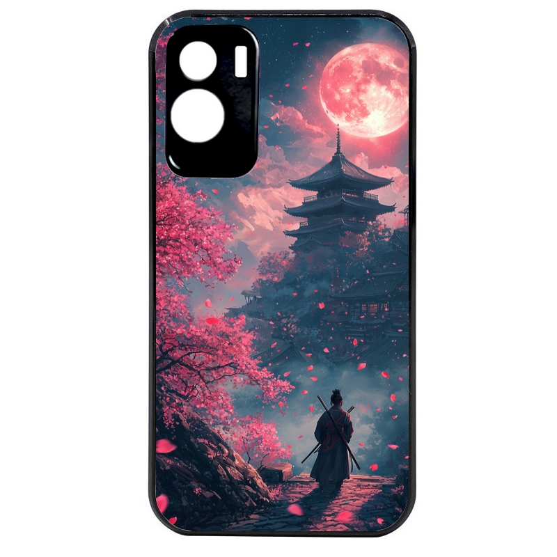 Coque noire taperso pour Honor 70 LITE 90 et LITE avec motif samourai cerisier protection antichoc personnalisée