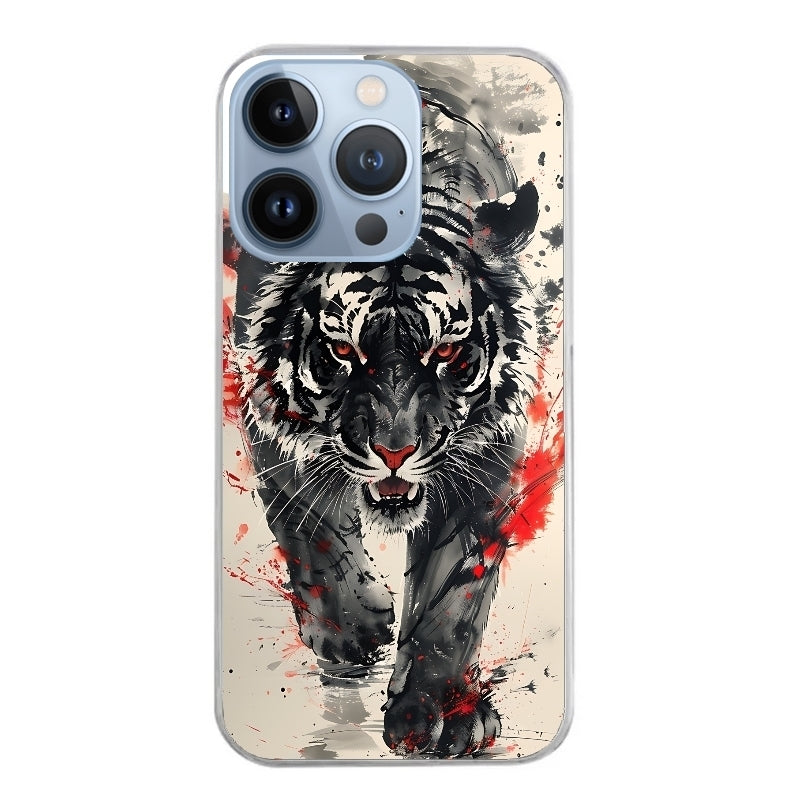 Coque taperso pour Iphone 13 et PRO MINI PRO MAX avec motif tigre japan protection antichoc personnalisée