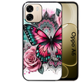 Coque noire taperso pour OPPO A6 A6X 4G et 5G avec motif papillon rose protection antichoc personnalisée