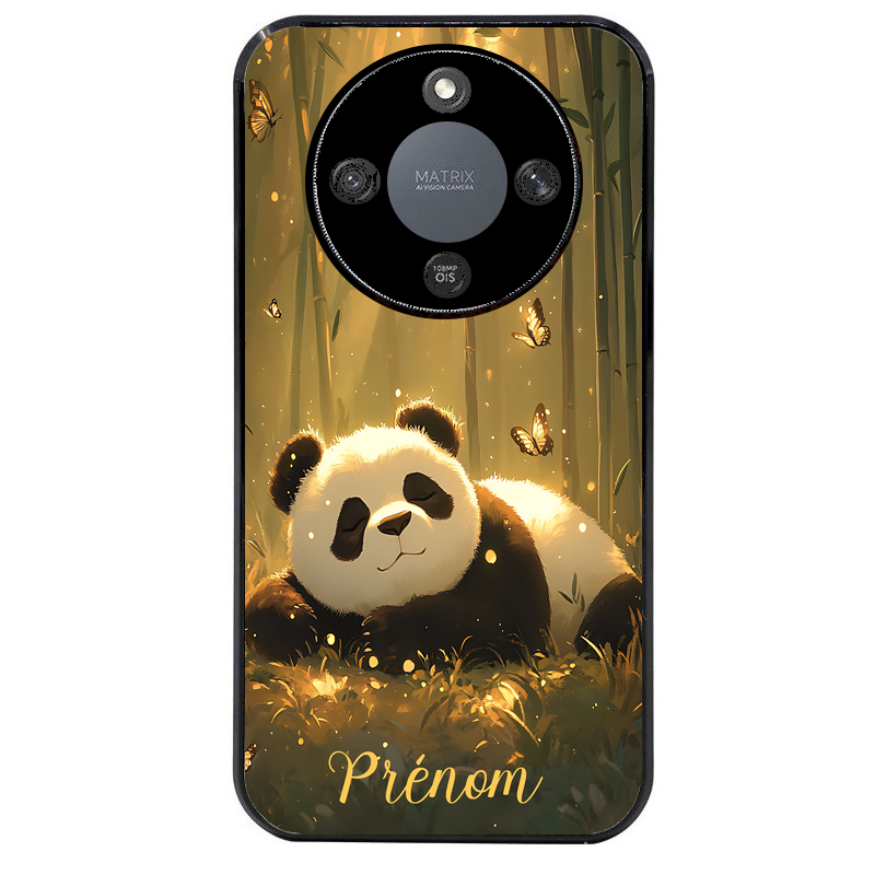 Coque noire taperso pour Magic 8 LITE et PRO avec motif panda et papillon personnalisee protection antichoc personnalisée