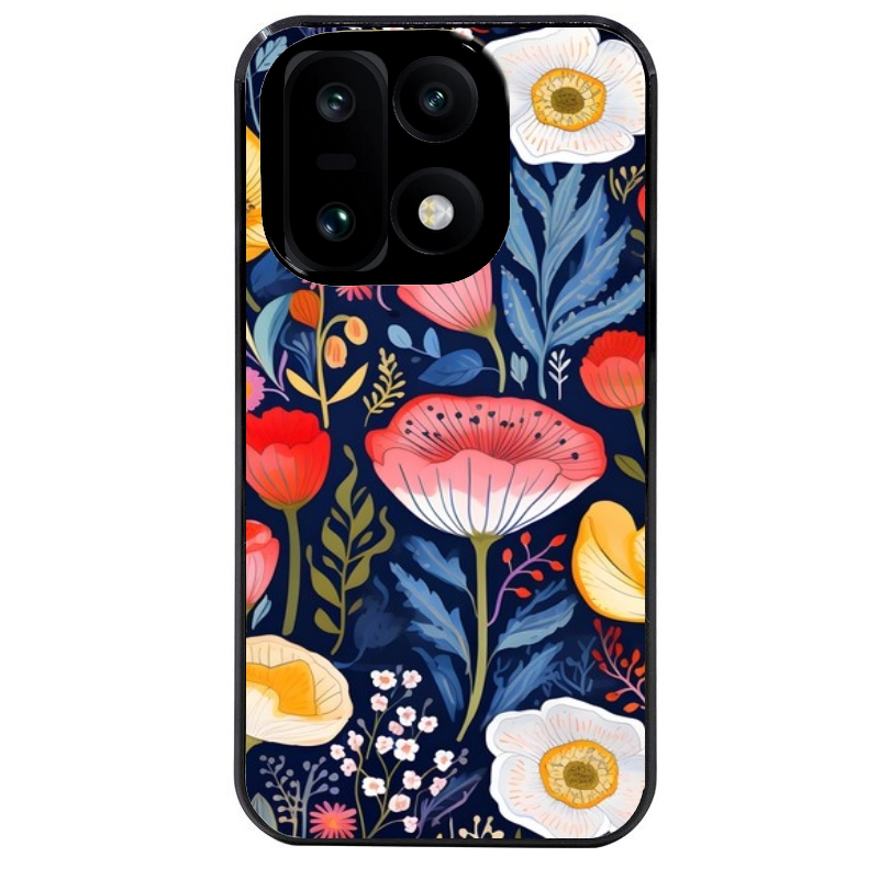 Coque noire taperso pour OnePlus 15 avec motif fleur coquelicot protection antichoc personnalisée