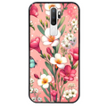 Coque noire taperso pour OPPO A5 A9 2020 avec motif fleur rose protection antichoc personnalisée