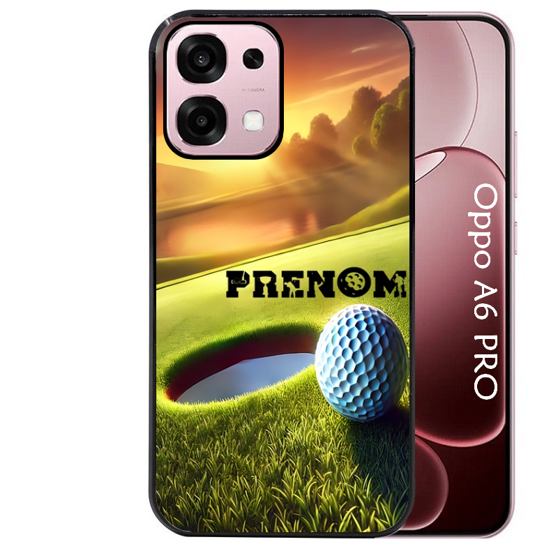 Coque noire taperso pour OPPO A6 PRO 4G et 5G avec motif golf personnalisee protection antichoc personnalisée
