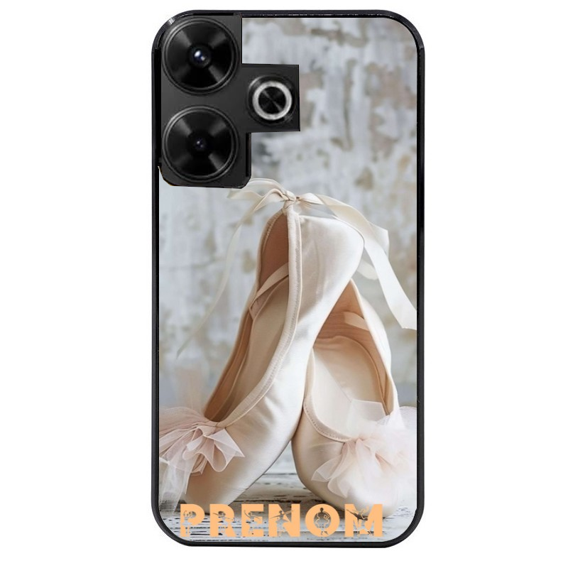 Coque noire taperso pour POCO M6 4G avec motif ballerine danse personnalisee protection antichoc personnalisée