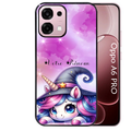 Coque noire taperso pour OPPO A6 PRO 4G et 5G avec motif licorne magic avec prenom protection antichoc personnalisée